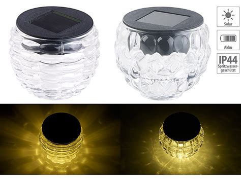 Lunartec Er Set Solar Led Windlichter Tolle Lichtmuster Glas Ip