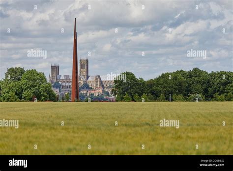 Lincoln Cathedral and International bomber Command Centre memorial Stock Photo - Alamy