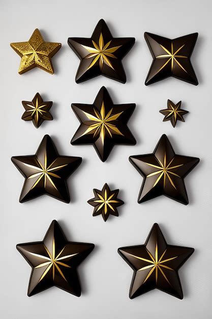 Premium Photo Star Shape Set For Decoration Isolated On White Background