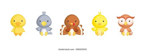 Collection Sitting Little Animals Cartoon Style Stock Vector (Royalty ...
