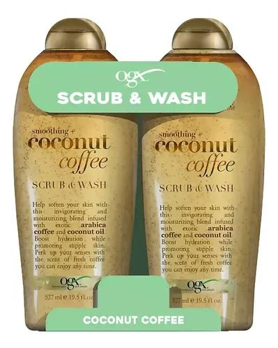 Ogx Smoothing Coconut And Coffee Scrub Wash 2 Pack Envío Gratis