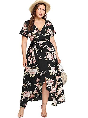 Milumia Plus Size Women Empire Waist Asymmetrical High Low Bohemian