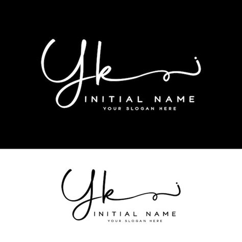  vector yk y k initial handwriting signature logo
