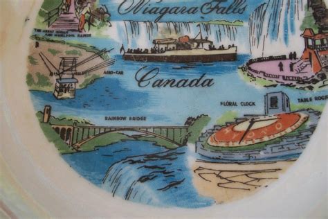 Vintage Niagara Falls Canada Souvenir Ash Tray Porcelain Large Etsy