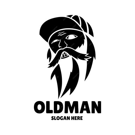 Premium Vector | Old man silhouette logo design illustration