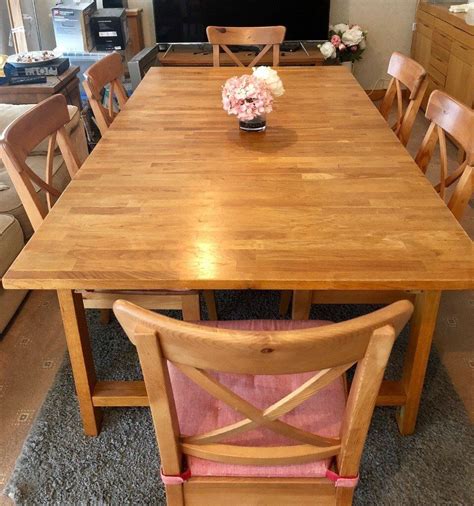 Ikea Solid Wooden Dining Table And 8 Chairs In Port Glasgow Inverclyde