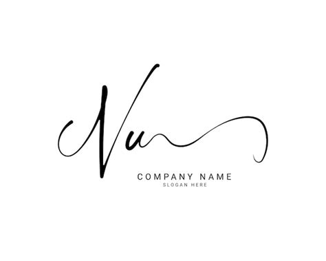 Premium Vector Nu N U Initial Letter Handwriting And Signature Logo