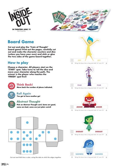 Inside Out Crafts And Games Printables From Disneys Pixar