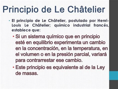 Principio De Le Châtelier