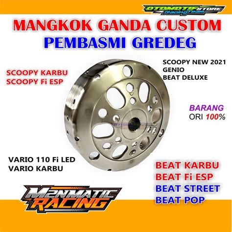 Jual Mangkok Custom Beat Anti Gredeg Rumah Kopling Scoopy Bubut Milling