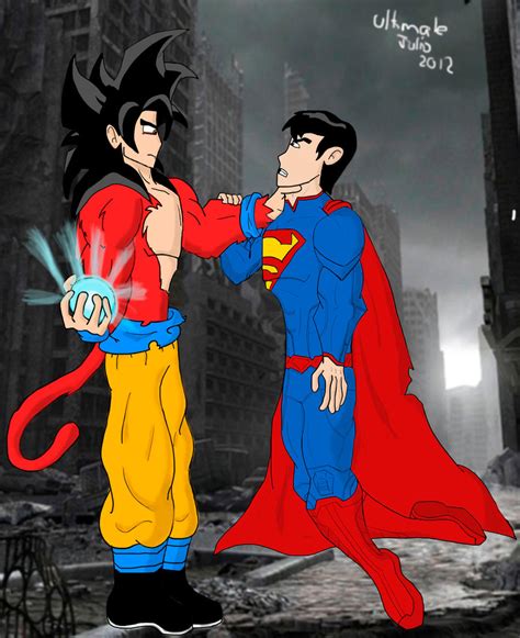 Ssj4 Goku Vs Superman New 52 By Ultimatejulio On Deviantart