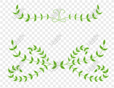 Green Leaf Vine Heading Decoration Png Transparent Background And