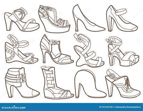 Fashion Shoes Collection Stock Vector Illustration Of Design 35144149