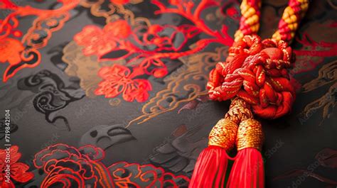 Chinese Knots With Tassel Which Using In Lunar New Year Celebration For Good Luck And Fortune