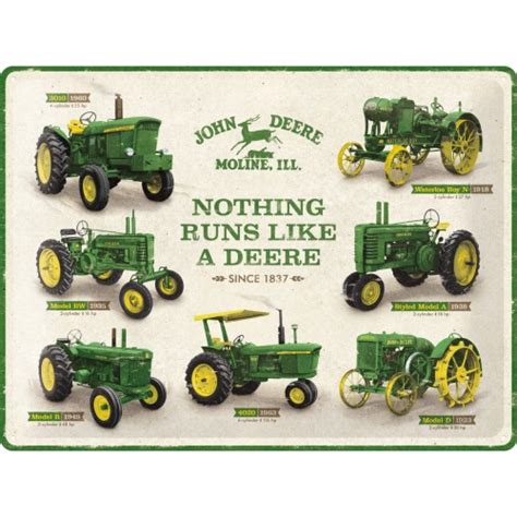 John Deere Model Chart Tractor Plow Farmers Wall Deco EMBOSSED - Etsy