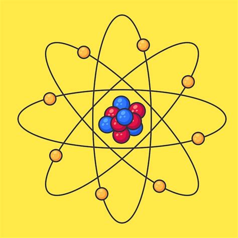 Ilustración De La Estructura Atómica Formada Por Protones Neutrones Y Electrones Vector Premium