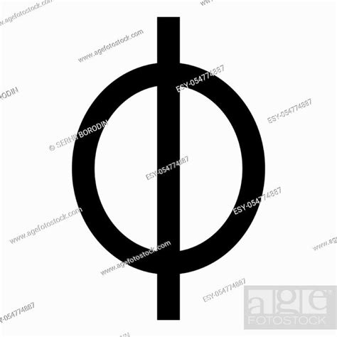 Phi Greek Symbol Small Letter Lowercase Font Icon Black Color Vector