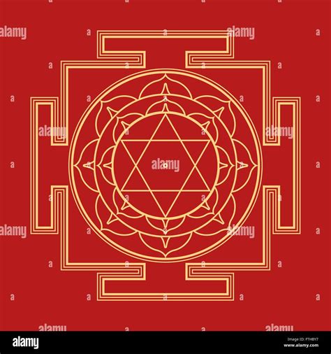 Esquema De Oro Vector Hinduismo Bhuvaneshwari Yantra Prakriti