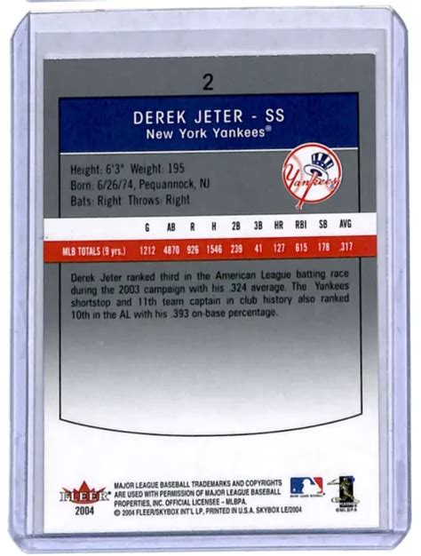 2004 SKYBOX ÉDITION limitée Derek Jeter Yankees de New York 2 EUR 4