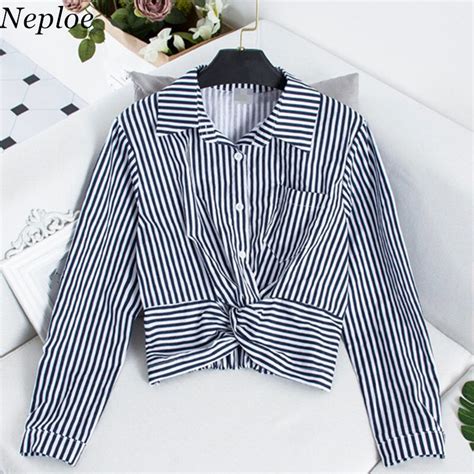 Neploe Spring Korean Sexy Women Blouse 2018 Fashion Turn Down Collar