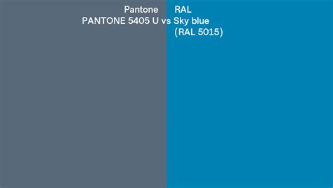 Pantone 5405 U Vs RAL Sky Blue RAL 5015 Side By Side Comparison