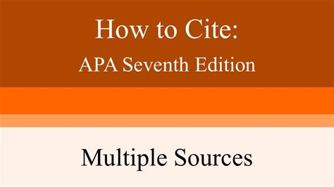 How To Cite Multiple Works At Once Apa Seventh Edition Youtube