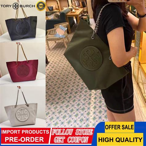 Jual Tas Bahu Wanita Tory Burch Tas Nilon Ella Tas Besar Rantai Tote