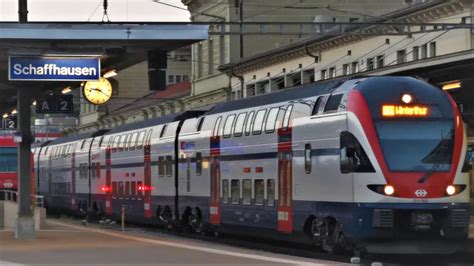 Zug Um Zug Im Bahnhof Schaffhausen Schweiz Youtube