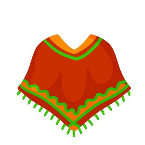 Poncho Red And Orange Mexican Cape 7301615 Vector Art At Vecteezy