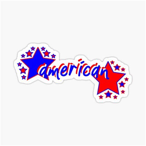 American U With Stars Sticker For Sale By Gabby219 Redbubble