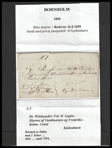 DK Brev til Kjøbenhavn 1850 Meget sjældent brev Jk Frim dk