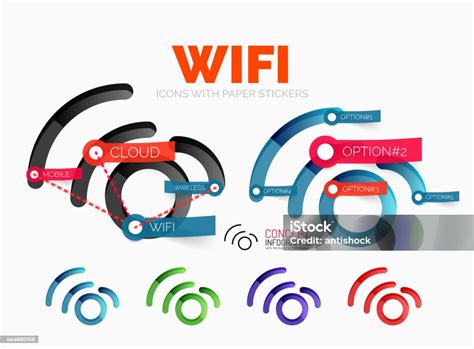 Les Éléments De Diagramme Vecteur Valeur Dicônes De Connexion Wifi Avec