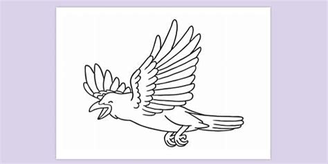 Free Crow Flying Colouring Sheet Colouring Sheets