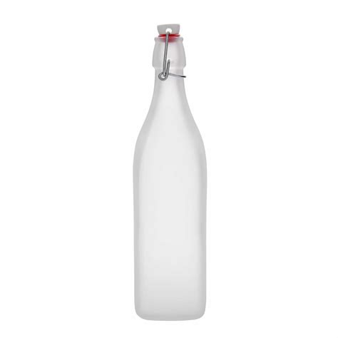 Bouteille En Verre 1 000 Ml Swing Carrée Blanche Bouchage Bouchon