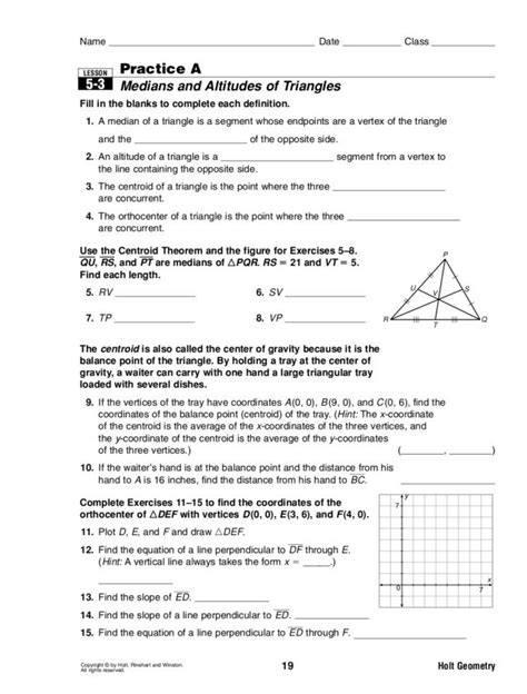 Medians And Altitudes Of Triangles Lesson Plan For 10th Grade Lesson