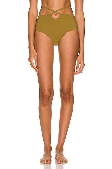 Christopher Esber Looped Tie High Bikini Bottom In Kombu FWRD