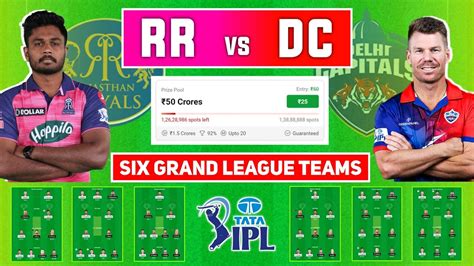 Rr Vs Dc Dream11 Prediction Rr Vs Dc Dream11 Team Rr Vs Dc Today