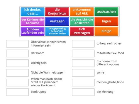 Wortschatz Match Up