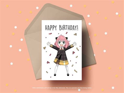 Anime Birthday Card, Printable Birthday Card, Anime Greeting Card ...