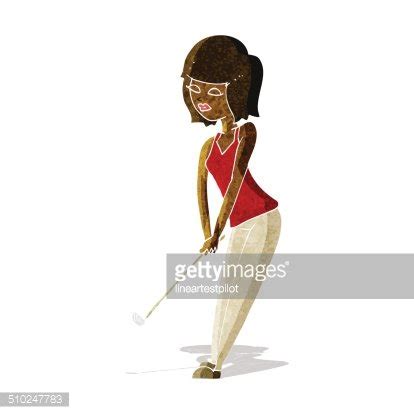 Cartoon Woman Playing Golf Stock Vector | Royalty-Free | FreeImages