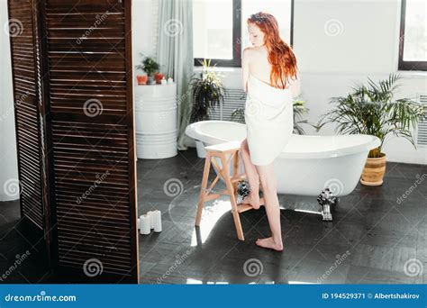 Spa Woman With Towel On Her Head Stock Image Image Of Bathroom Bliss