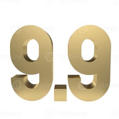 The 9 9 Number On Red Background For Sale Or Promotion Concept 3d