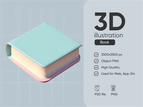 Ícone De Livros Psd Isolado Ilustração De Renderização 3d Cores Pastel