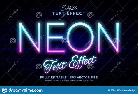 Efeito De Texto Editável Luz Néon Estilo Moderno De Gradiente