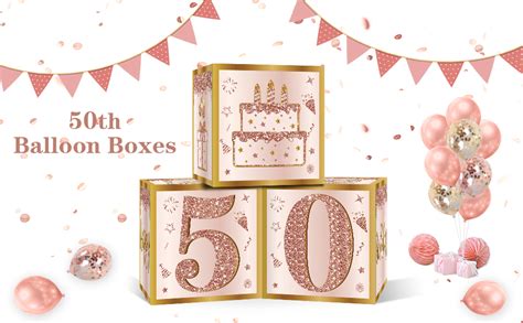 Amazon Guiruiy 3Pcs 50th Birthday Decorations Boxes For Women