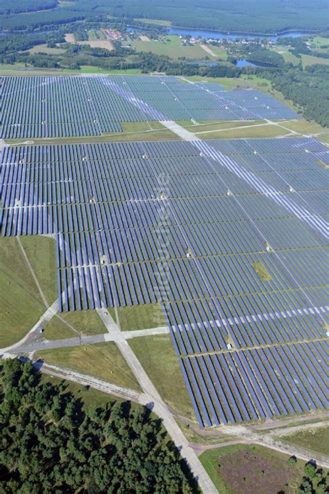 Brandenburg An Der Havel Aus Der Vogelperspektive Solarpark Auf Dem