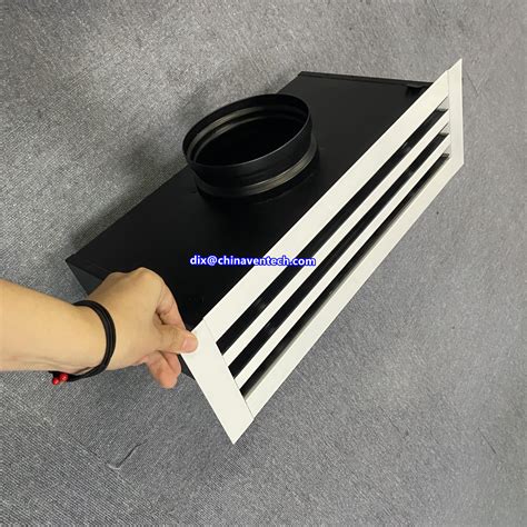 Hvac Size Customized Aluminum Air Supply Linear Slot Diffuser With Plenum Box Ventech