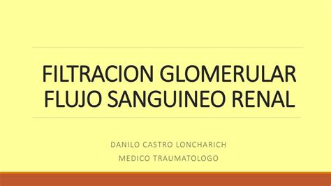 Filtración glomerular flujo sanguíneo renal uDocz