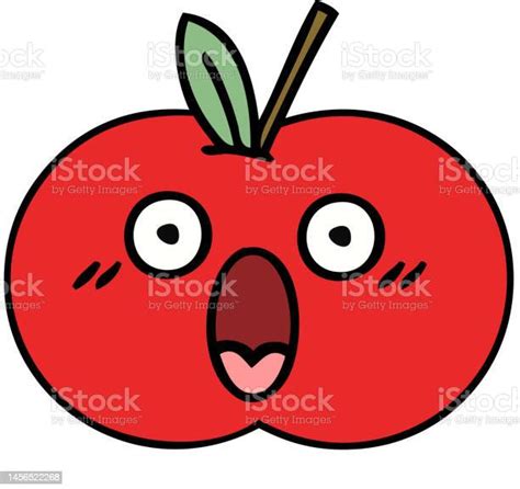 Cute Cartoon Of A Red Apple Stock Illustration Download Image Now