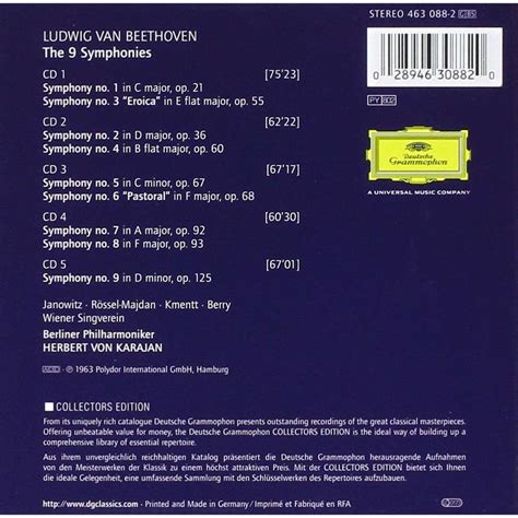 The 9 Symphonies Karajan Berlin Philharmonic Orchestra By Beethoven Ludwig Van Cd X 5 With